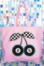 Checkered Cherries Canvas Jumbo Tote - Wholesale Accessory Market