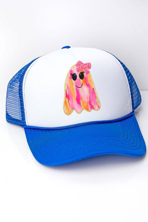 Faux Glitter Girly Ghost Foam Mesh Back Trucker Cap - Wholesale Accessory Market