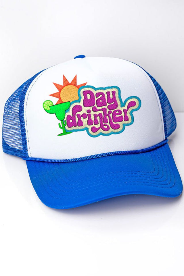 Faux Patch Groovy Day Drinker Transfer Foam Mesh Back Trucker Cap - Wholesale Accessory Market