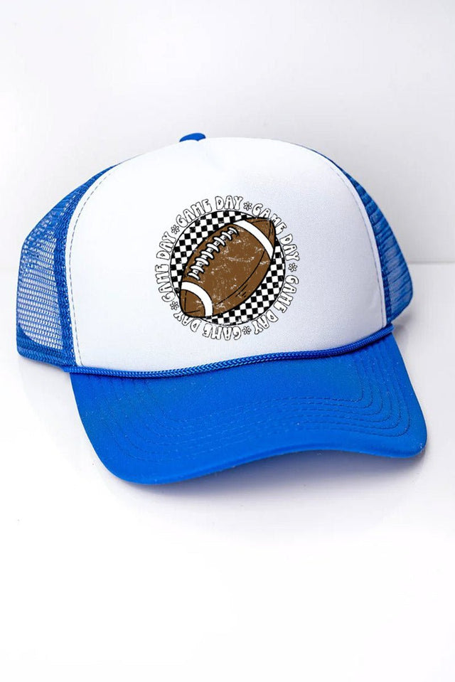 Football Retro Circle Game Day Foam Mesh Back Trucker Cap - Wholesale Accessory Market