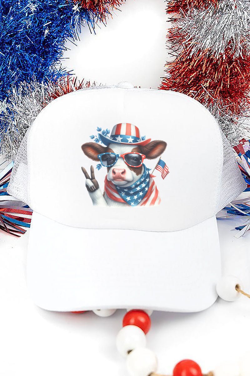 Peace Out Freedom Cow Foam Mesh Back Trucker Cap - Wholesale Accessory Market