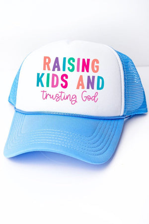 Raising Kids And Trusting God Foam Mesh Back Trucker Cap - Wholesale Accessory Market