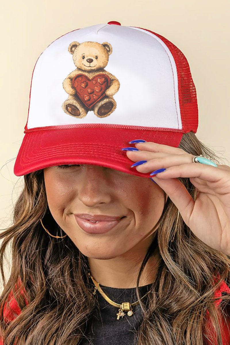 Teddy Bear Love Foam Mesh Back Trucker Cap - Wholesale Accessory Market