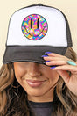 Tropical Flowers Smile Foam Mesh Back Trucker Cap - Wholesale Accessory Market