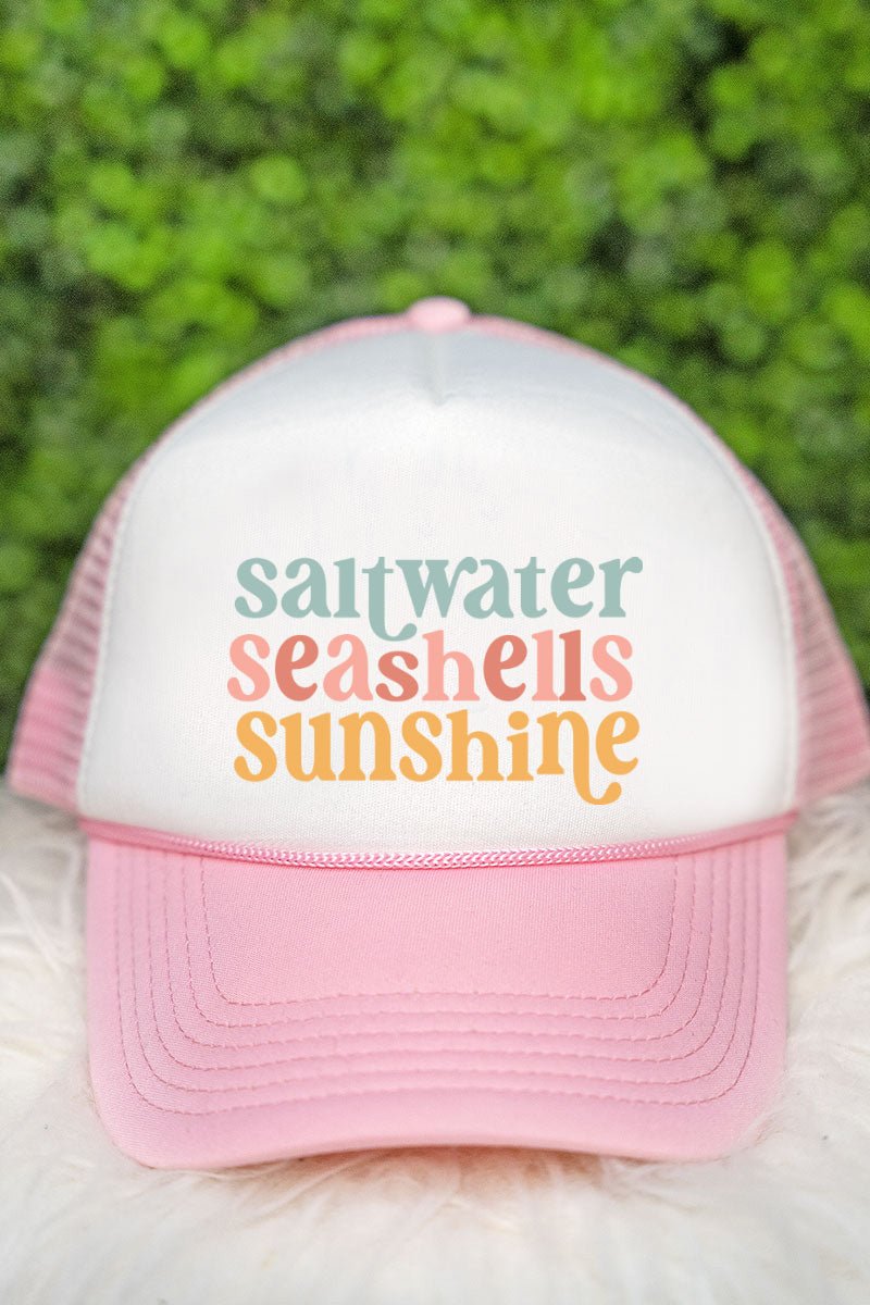 Saltwater Seashells Sunshine Foam Mesh Back Trucker Cap - Wholesale Accessory Market