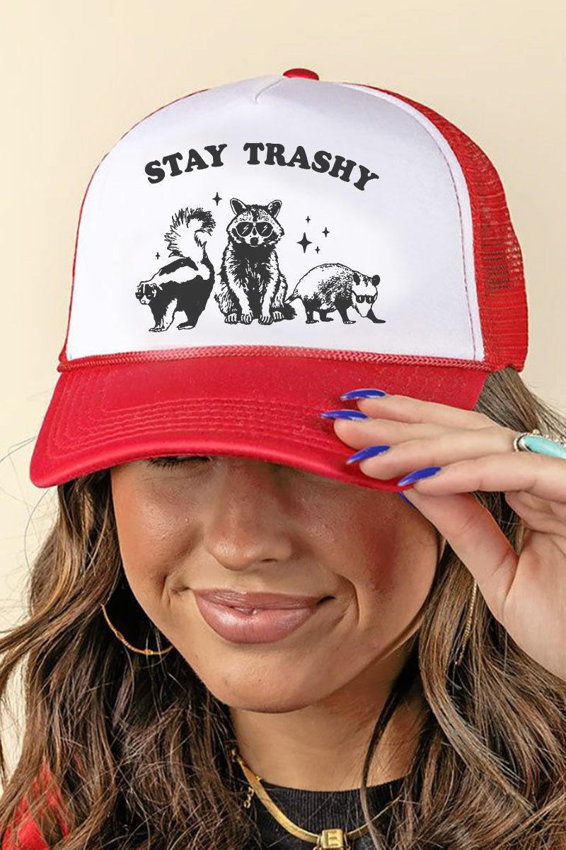 Stay Trashy Foam Mesh Back Trucker Cap - Wholesale Accessory Market