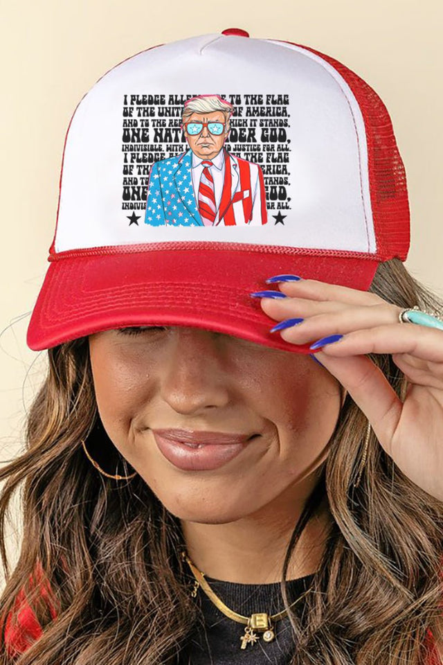 Pledge Of Allegiance Trump Foam Mesh Back Trucker Cap - Wholesale Accessory Market