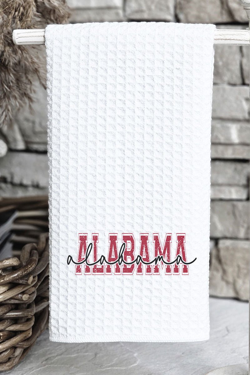 Alabama Script Waffle Kitchen Towel - Wholesale Accessory Market