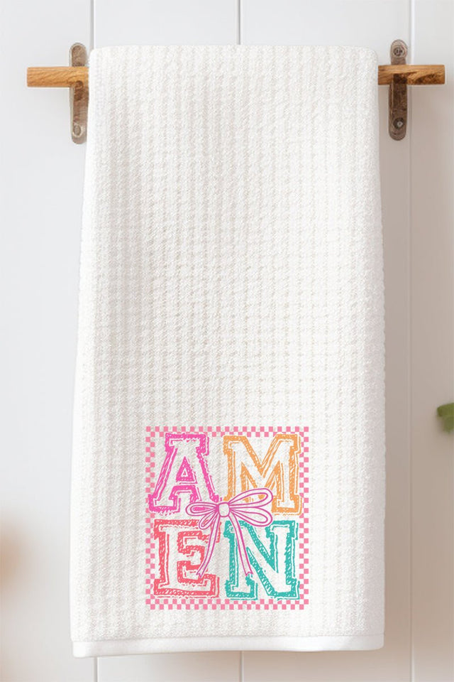 Amen In Color Waffle Kitchen Towel - Wholesale Accessory Market