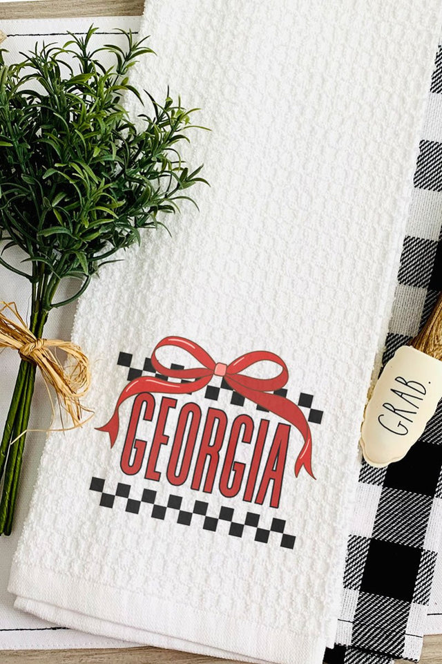 Bow Georgia Check Waffle Kitchen Towel - Wholesale Accessory Market