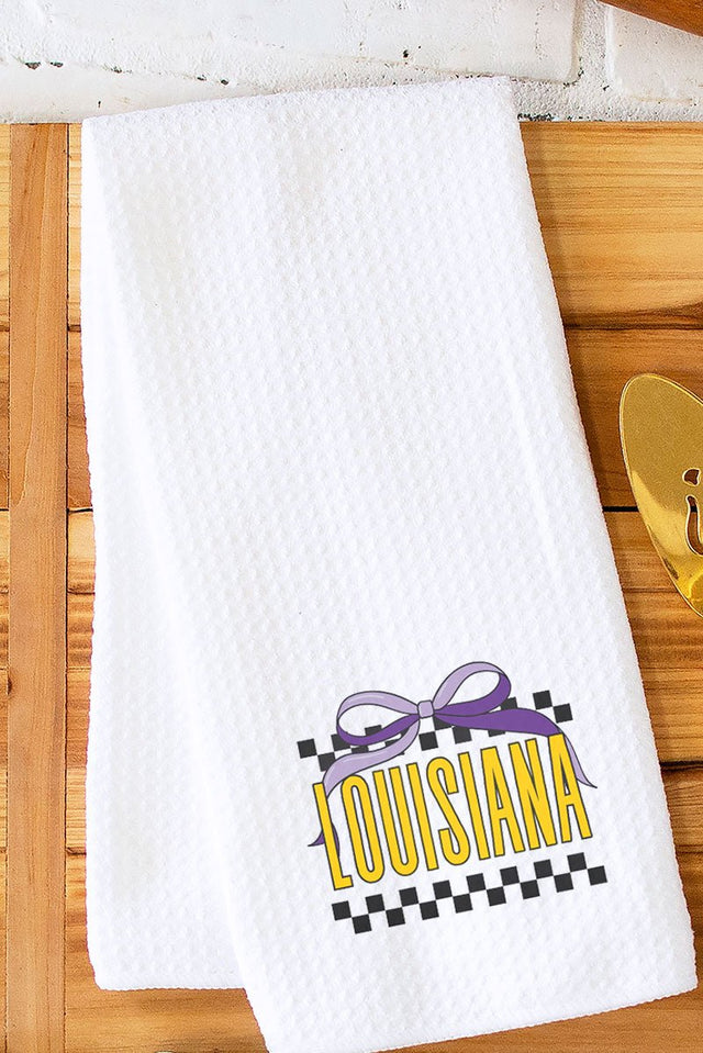 Bow Louisiana Check Waffle Kitchen Towel - Wholesale Accessory Market