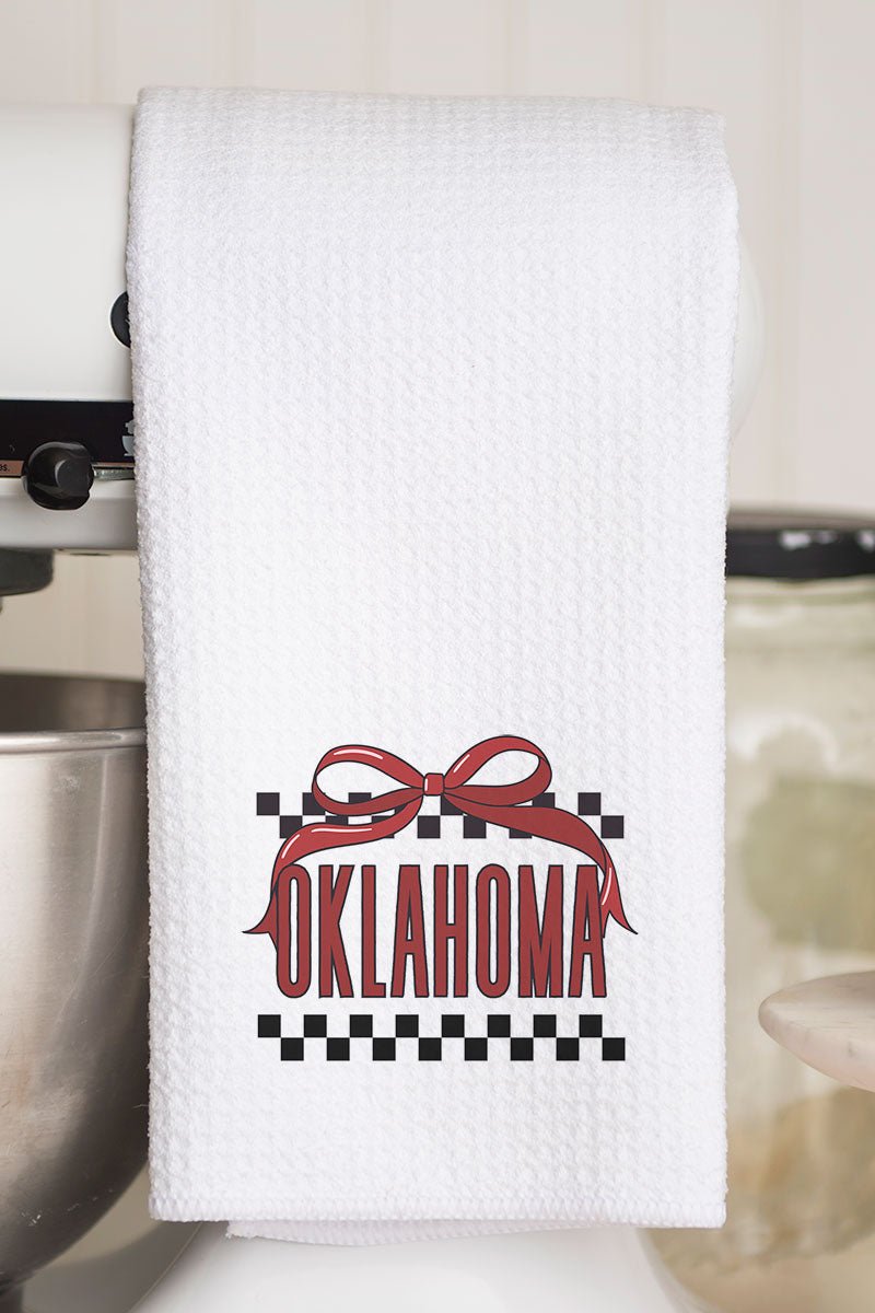 Bow Oklahoma Check Waffle Kitchen Towel - Wholesale Accessory Market