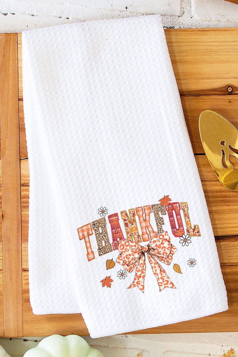 Bowy Thankful Waffle Kitchen Towel - Wholesale Accessory Market