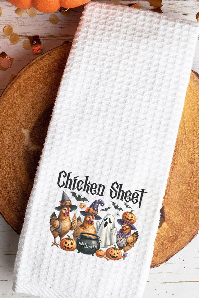 Chicken Sheet Halloween Waffle Kitchen Towel - Wholesale Accessory Market