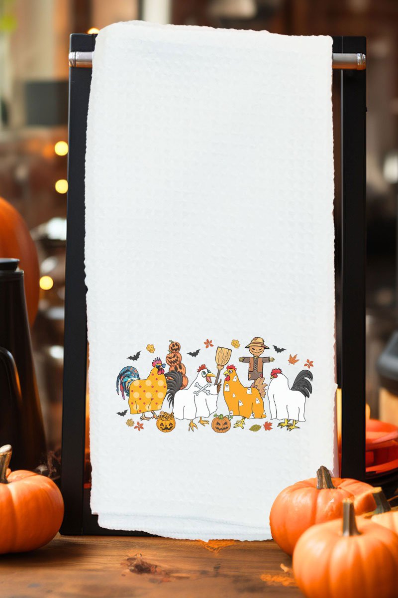 Chick Or Treat Waffle Kitchen Towel - Wholesale Accessory Market