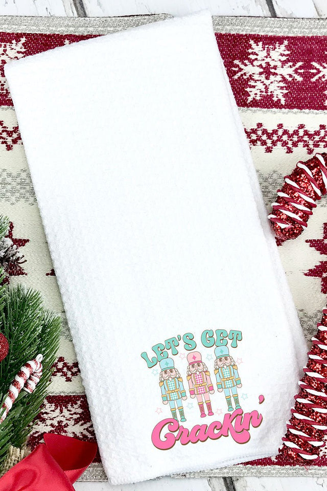 Christmas Let's Get Crackin' Waffle Kitchen Towel - Wholesale Accessory Market