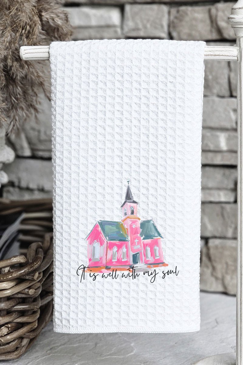 Church It Is Well Waffle Kitchen Towel - Wholesale Accessory Market