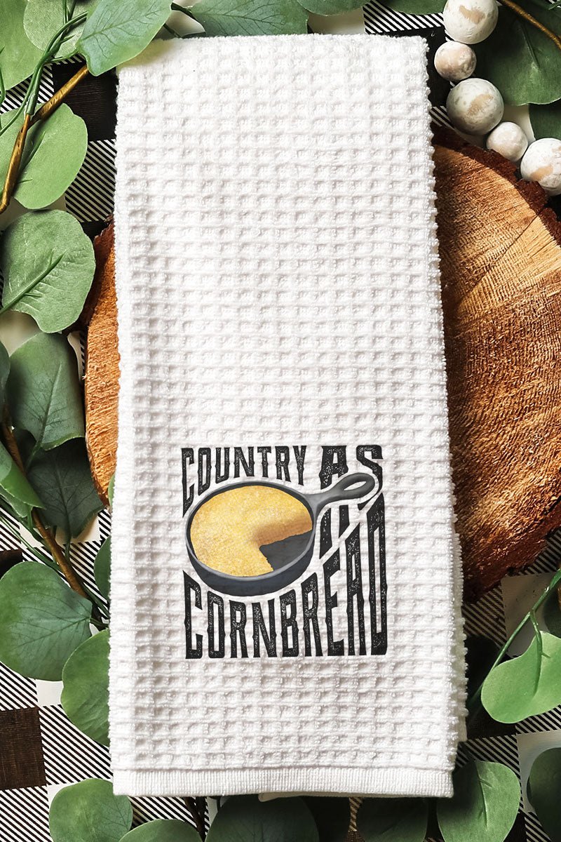 Country As Cornbread Skillet Waffle Kitchen Towel - Wholesale Accessory Market