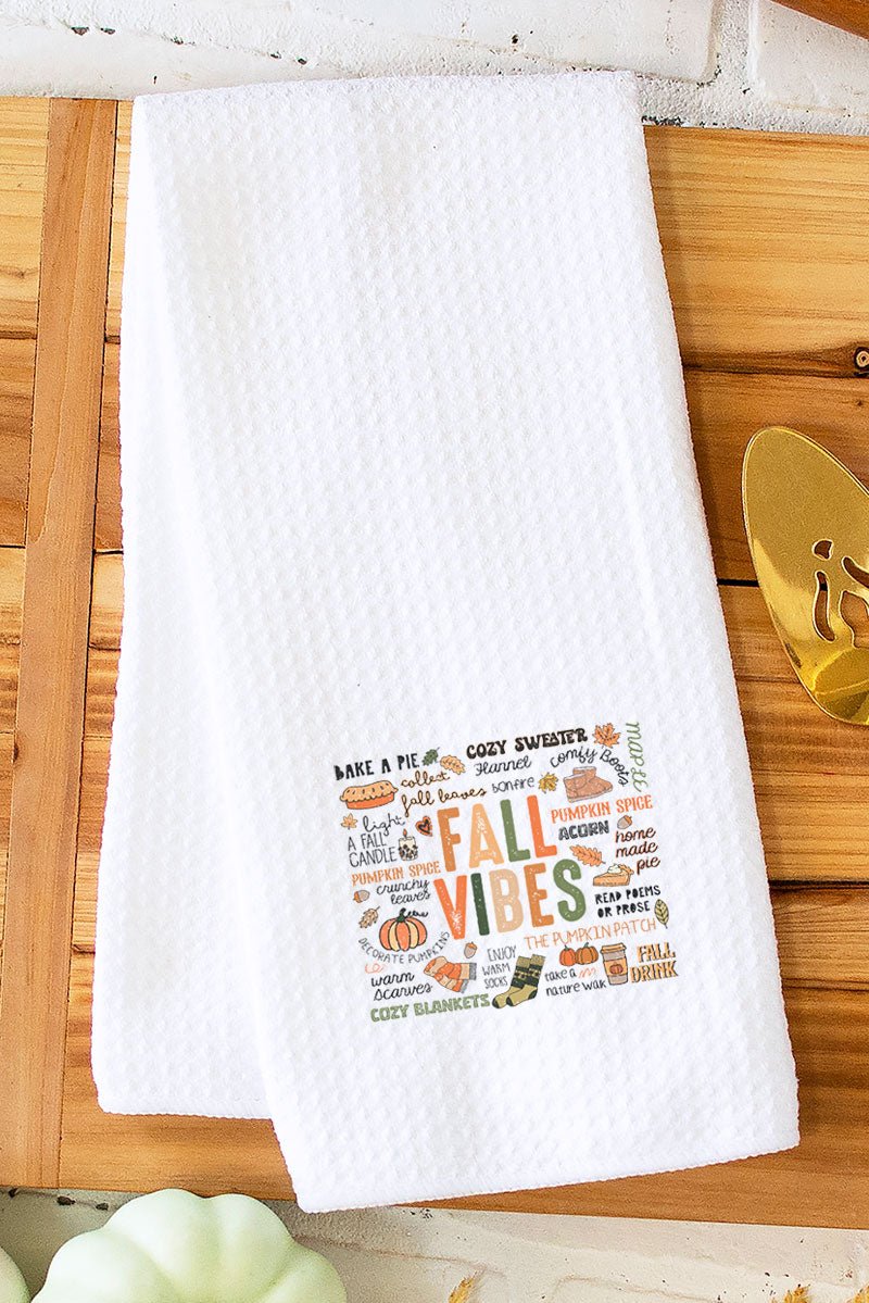 Cozy Fall Vibes Waffle Kitchen Towel - Wholesale Accessory Market