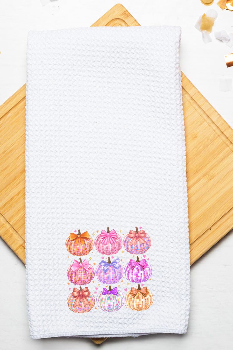 Disco Pumpkin Bunch Waffle Kitchen Towel - Wholesale Accessory Market