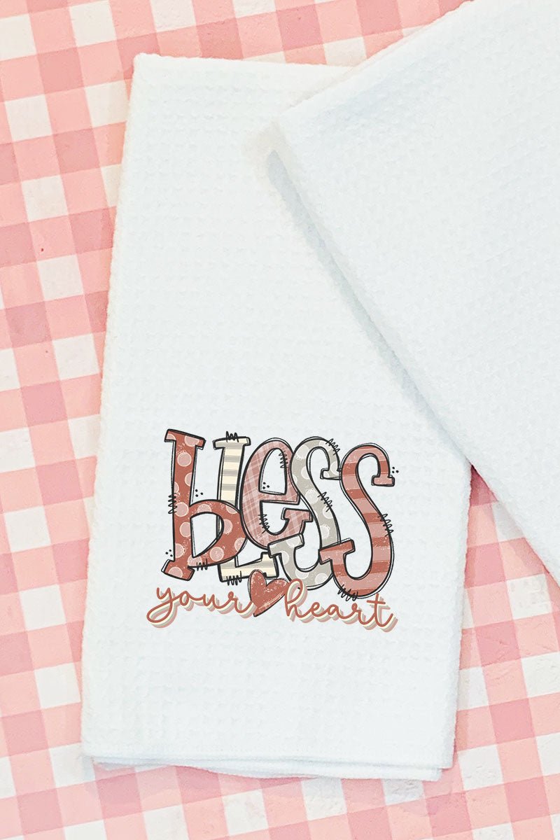 Doodle Bless Your Heart Waffle Kitchen Towel - Wholesale Accessory Market