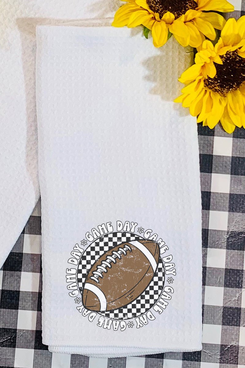 Football Retro Circle Game Day Waffle Kitchen Towel - Wholesale Accessory Market