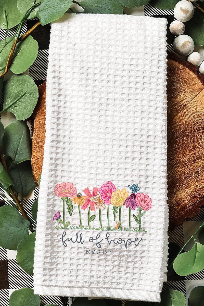 Full Of Hope Waffle Kitchen Towel - Wholesale Accessory Market