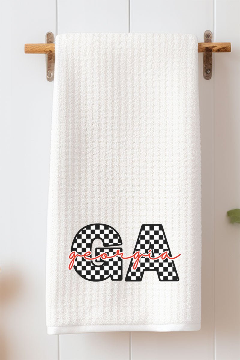 Georgia Checkered Waffle Kitchen Towel - Wholesale Accessory Market