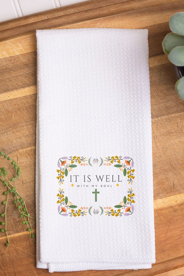 It Is Well With My Soul Waffle Kitchen Towel - Wholesale Accessory Market