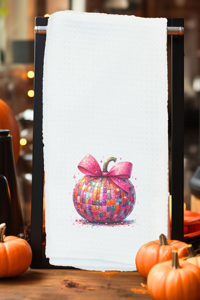 Multi - Color Disco Pumpkin Waffle Kitchen Towel - Wholesale Accessory Market