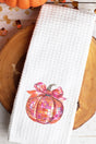 Pink Disco Pumpkin Waffle Kitchen Towel - Wholesale Accessory Market