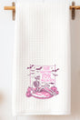 Pink Just Waiting For Halloween Waffle Kitchen Towel - Wholesale Accessory Market