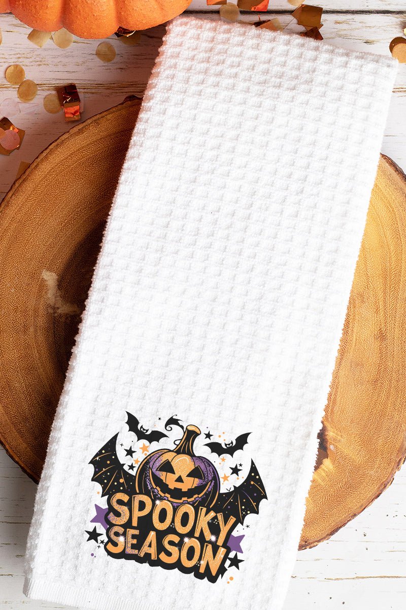 Pumpkin Spooky Season Waffle Kitchen Towel - Wholesale Accessory Market