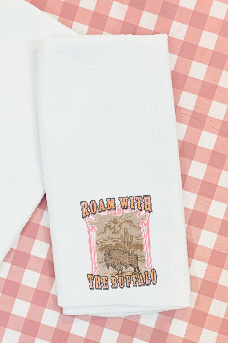 Roam With The Buffalo Waffle Kitchen Towel - Wholesale Accessory Market