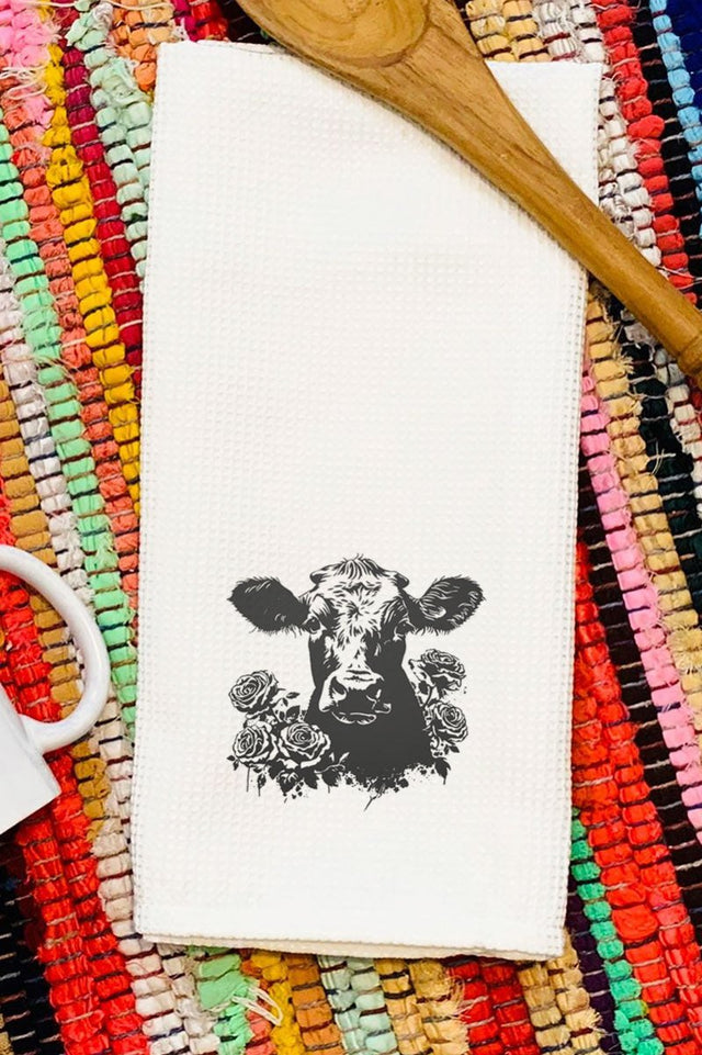 Rosie The Cow Waffle Kitchen Towel - Wholesale Accessory Market