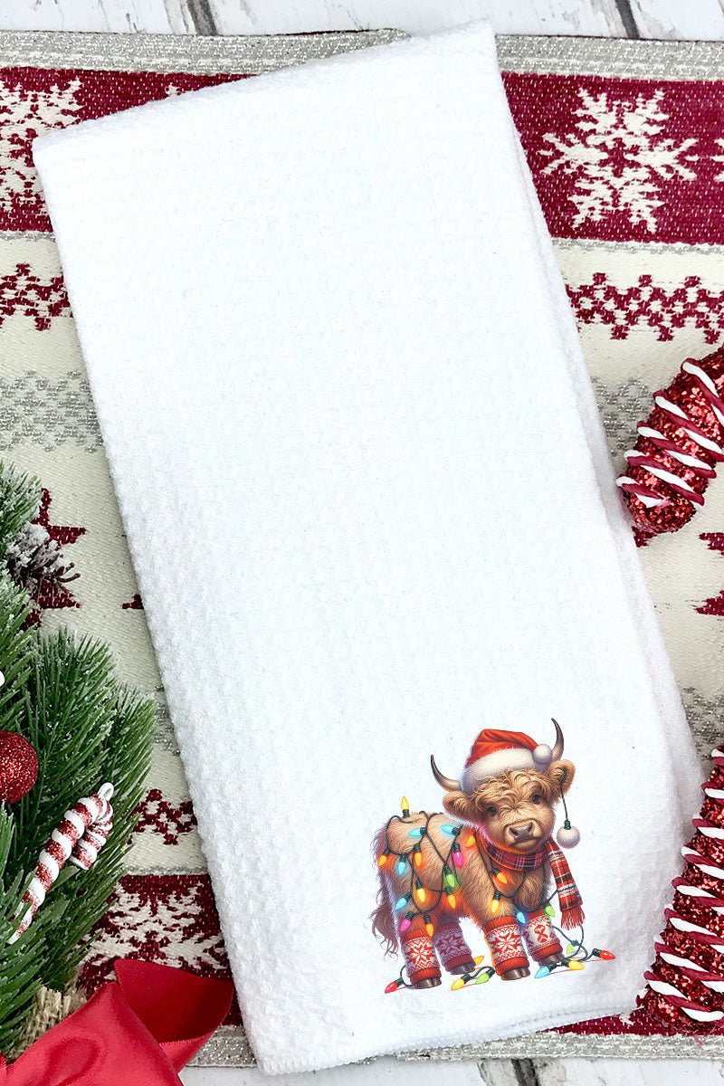 Santa Cow Twinklehoof Waffle Kitchen Towel - Wholesale Accessory Market