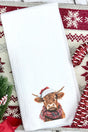 Santa Highland Cow Waffle Kitchen Towel - Wholesale Accessory Market