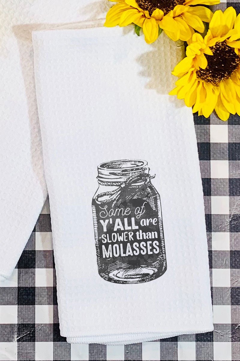 Slower Than Molasses Waffle Kitchen Towel - Wholesale Accessory Market