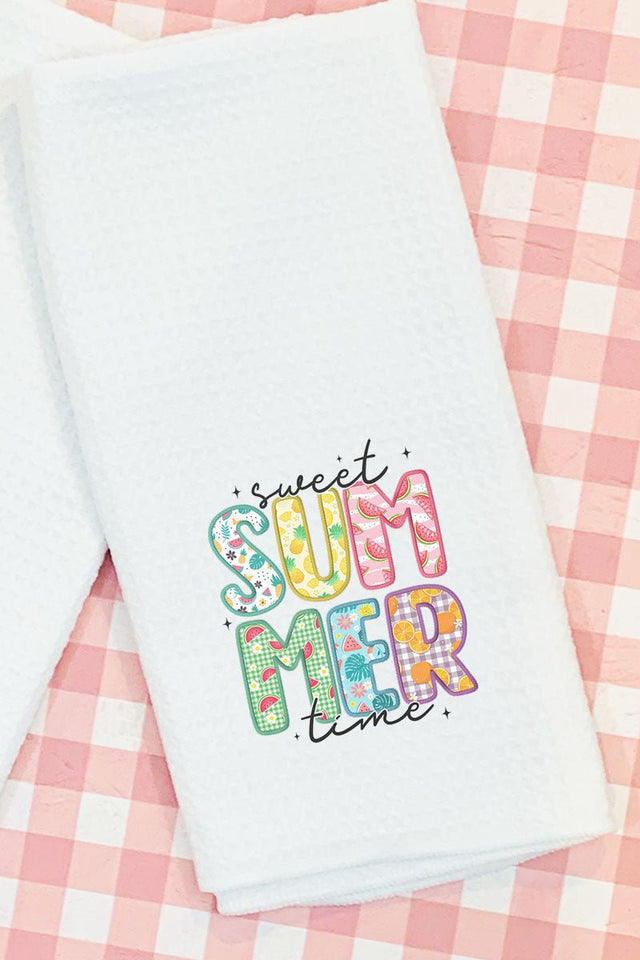 Sweet Summertime Waffle Kitchen Towel - Wholesale Accessory Market