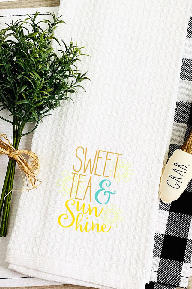 Sweet Tea And Sunshine Waffle Kitchen Towel - Wholesale Accessory Market