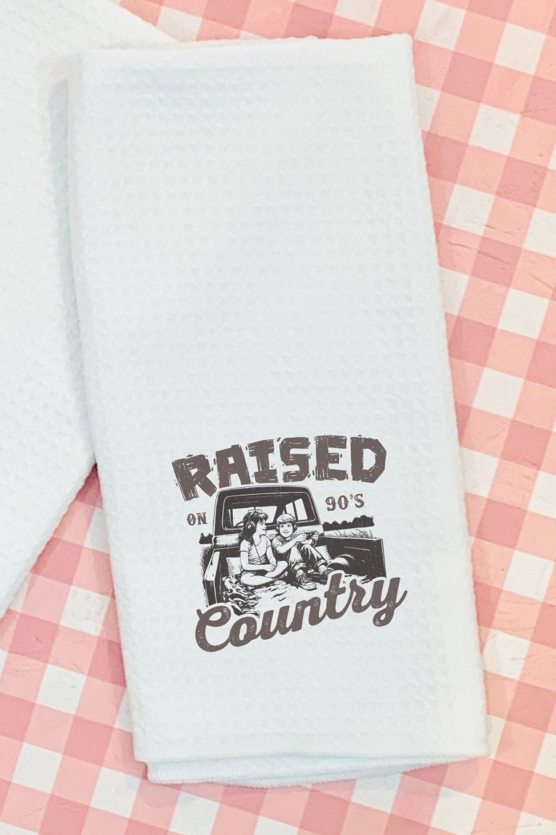 Tailgate And 90's Country Waffle Kitchen Towel - Wholesale Accessory Market