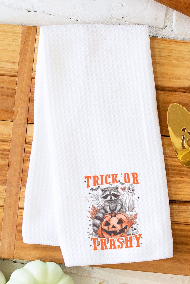 Trick Or Trashy Waffle Kitchen Towel - Wholesale Accessory Market