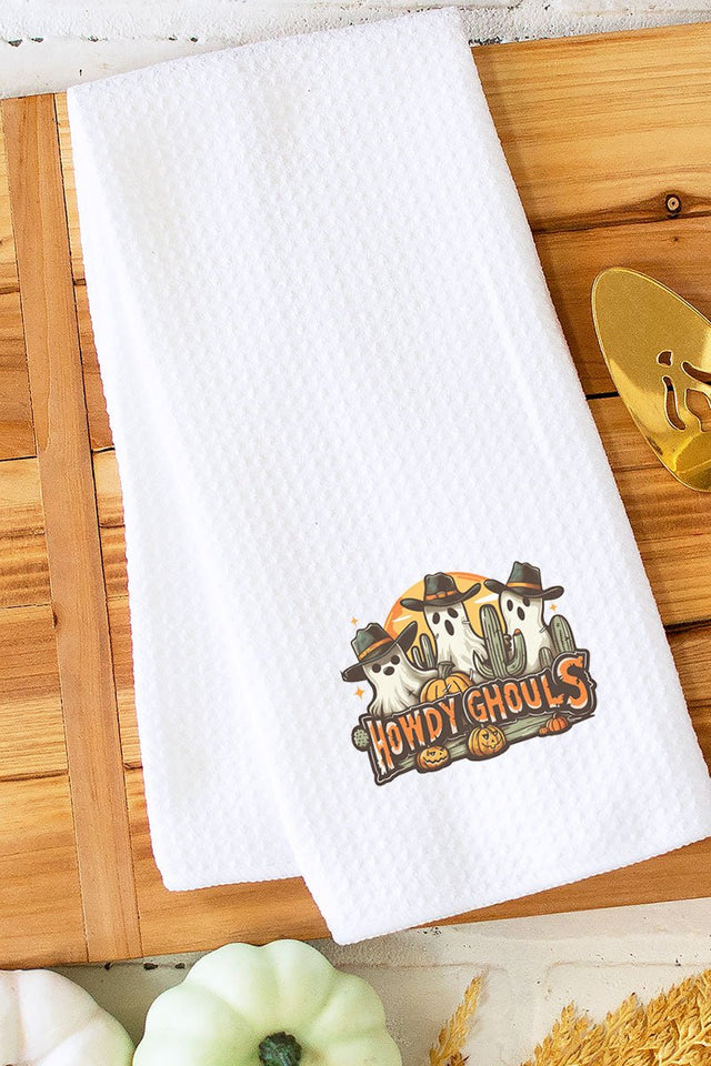 Western Howdy Ghouls Waffle Kitchen Towel - Wholesale Accessory Market