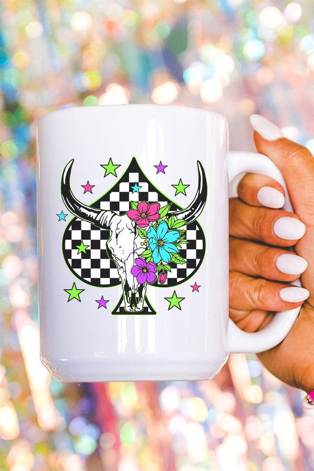 Ace Of Spades Steer Ceramic Mug - Wholesale Accessory Market