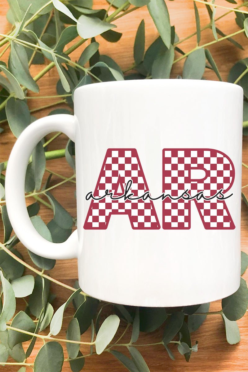 Arkansas Checkered Ceramic Mug - Wholesale Accessory Market