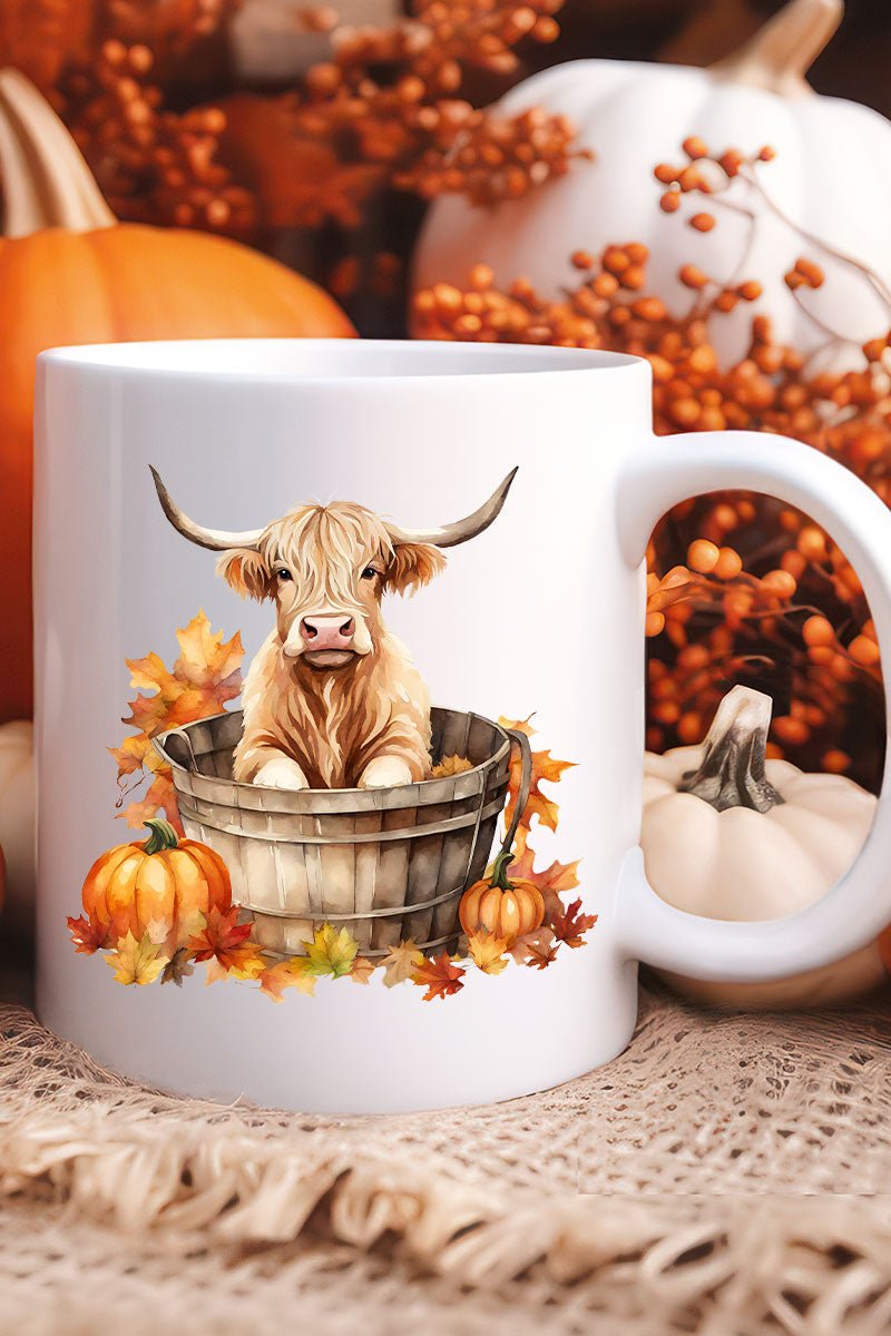 Autumn Highland Cow Ceramic Mug - Wholesale Accessory Market