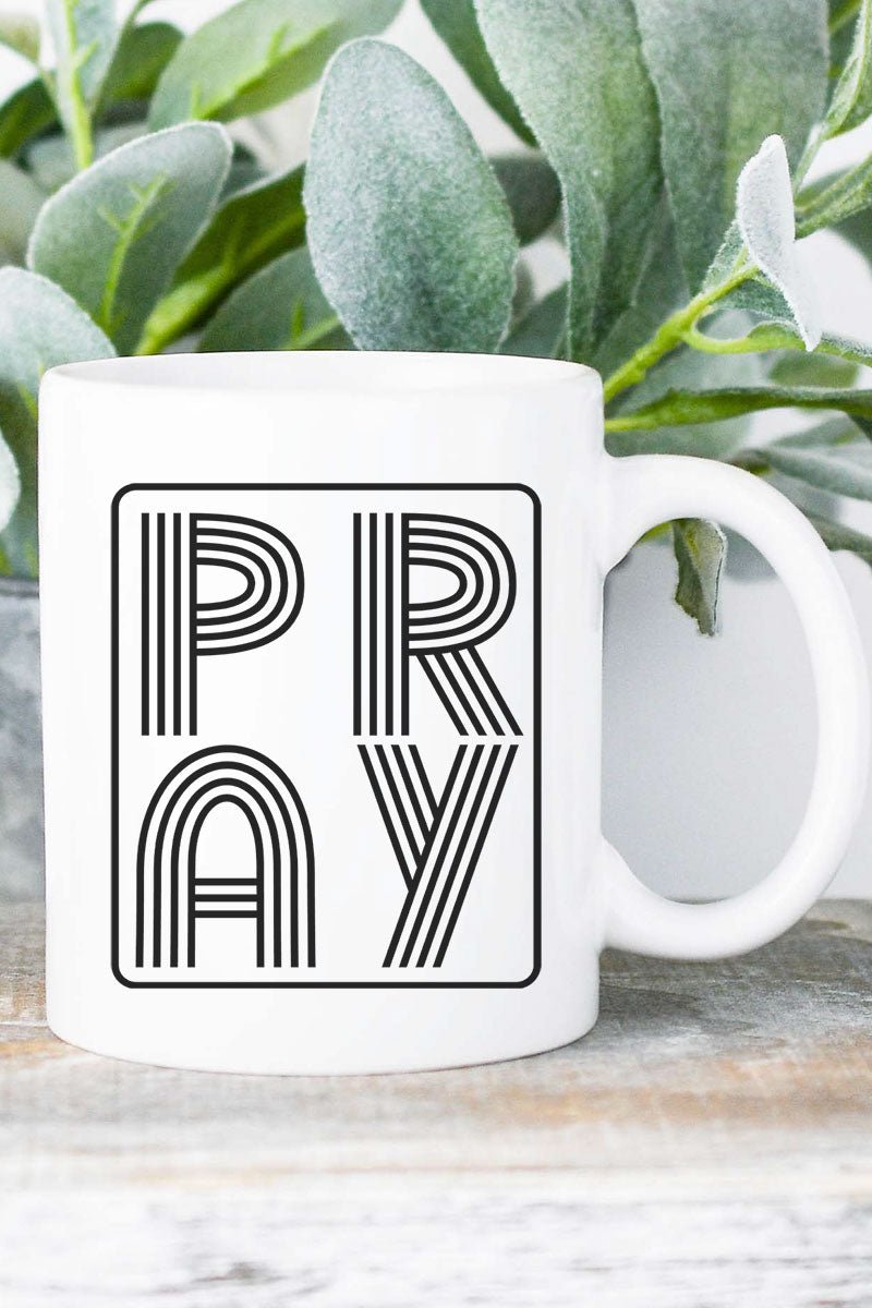 Black Retro Style Pray Ceramic Mug - Wholesale Accessory Market