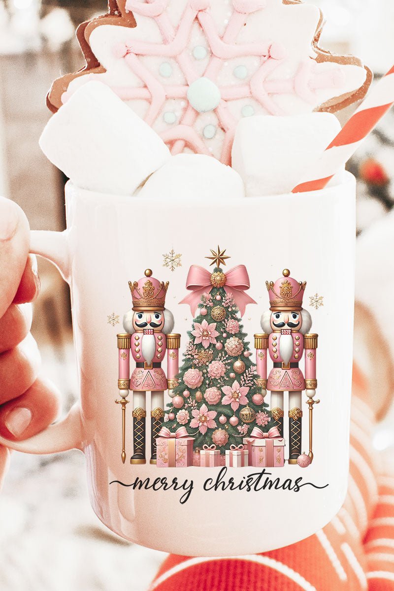 Blush Nutcracker Merry Christmas Ceramic Mug - Wholesale Accessory Market