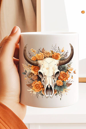 Boho Autumn Steer Ceramic Mug - Wholesale Accessory Market