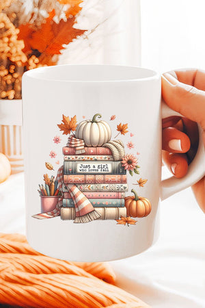 Books Fall Girl Ceramic Mug - Wholesale Accessory Market